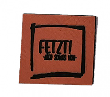 Label - Fetzt - ABER SOWAS VON - ca. 3cm x 3cm - Kunstleder ++ Farbauswahl ++